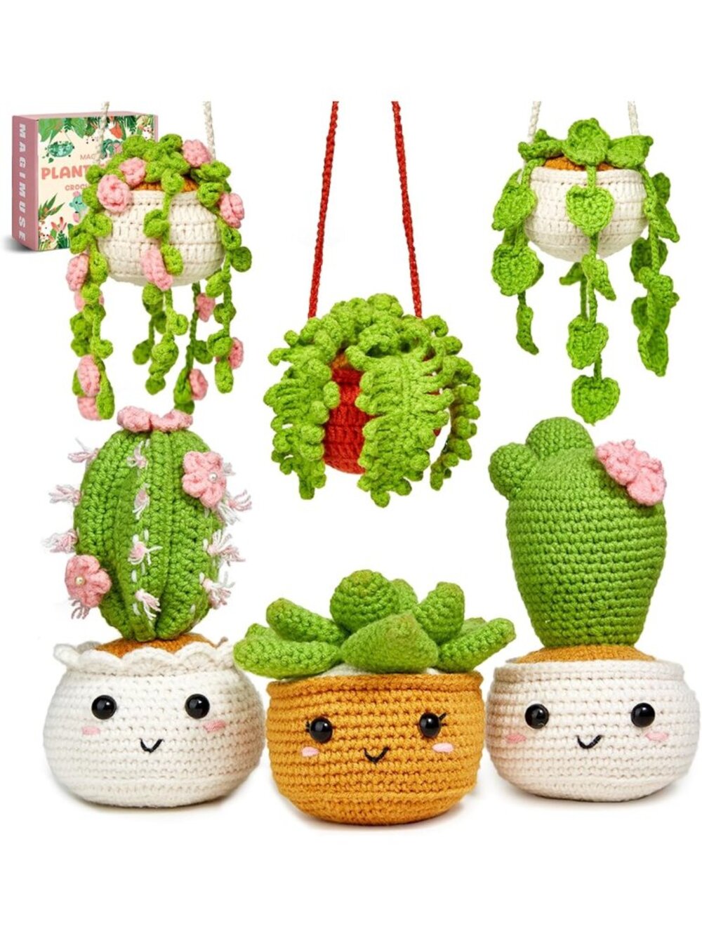 Beginner Crochet Kit with Video Tutorials | Amigurumi Craft & Hanging Plants